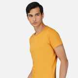 Rough Neck Mustard Colored T-shirt for Men