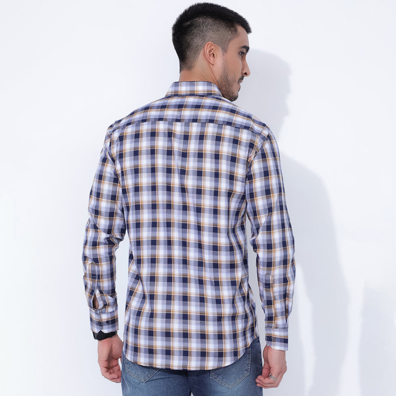 Modern Off-White Checkered Shirt for Men