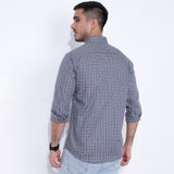 Grey Checkmate: Men's Trendy Shirt
