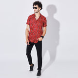 Red Leopard Patterned Shirt