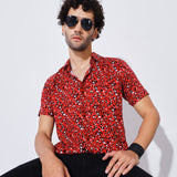 Red Leopard Patterned Shirt