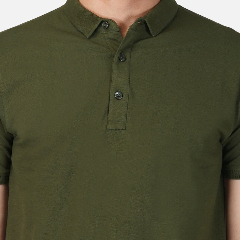 Cotton Polo Neck T Shirt