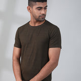 Stylish Olive Colored Half Sleeves T-shirt
