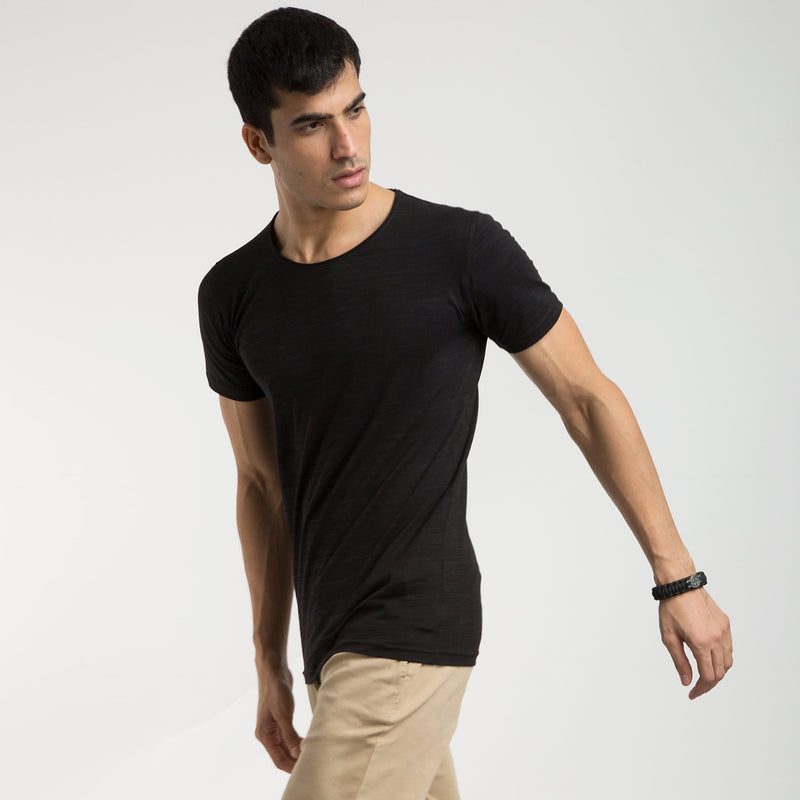 Stylish Black Colored Half Sleeves T-shirt