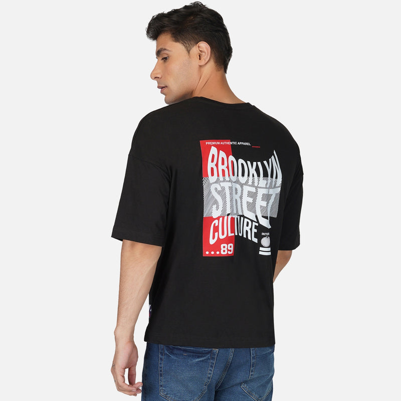 Down Shoulder Oversized Men’s Printed T-shirt