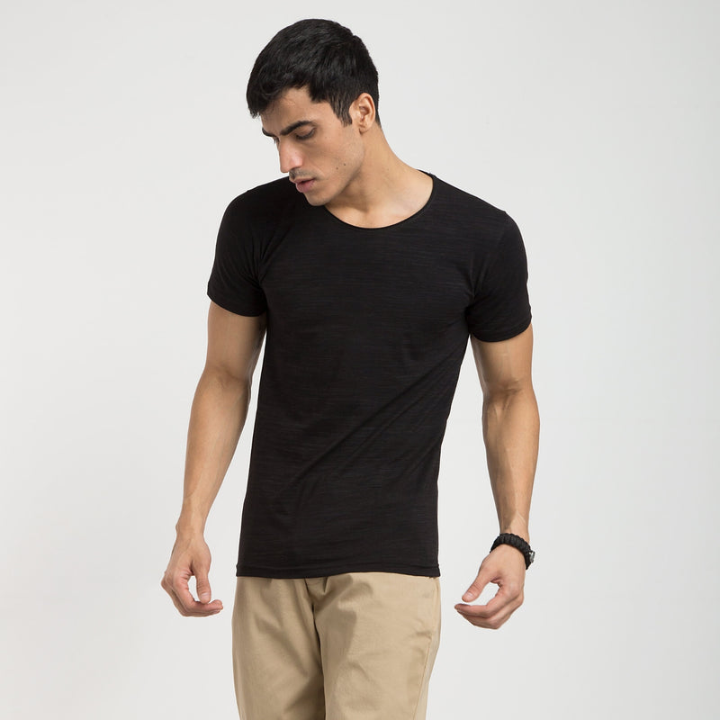 Stylish Black Colored Half Sleeves T-shirt