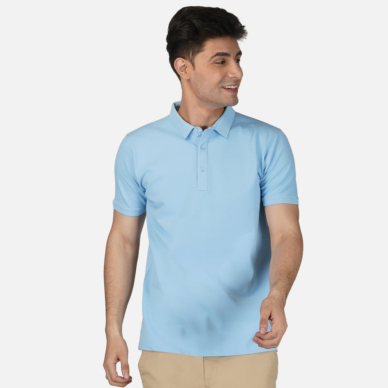 Cotton Polo Neck T Shirt